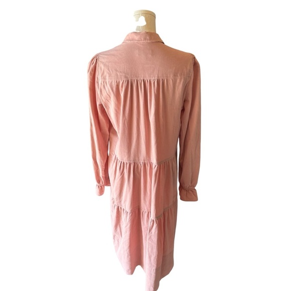 ME+EM - Pink Corduroy Button Front Tiered Shirt Dress Sz UK 10/ US 6 - Picture 6 of 9